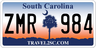 SC license plate ZMR984