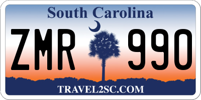 SC license plate ZMR990