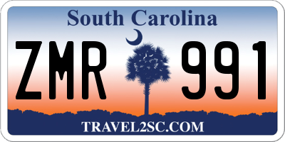 SC license plate ZMR991