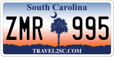 SC license plate ZMR995