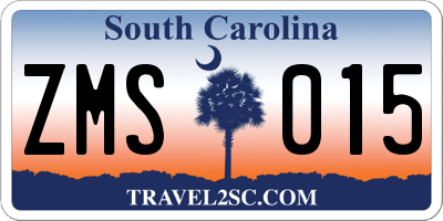 SC license plate ZMS015