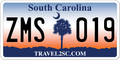 SC license plate ZMS019