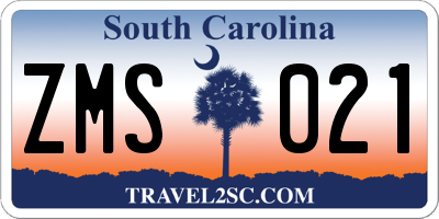 SC license plate ZMS021