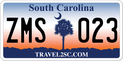 SC license plate ZMS023