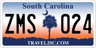 SC license plate ZMS024