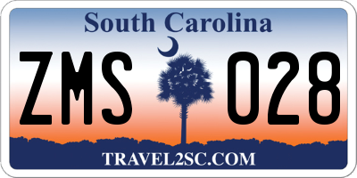 SC license plate ZMS028