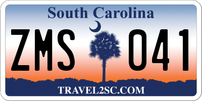 SC license plate ZMS041