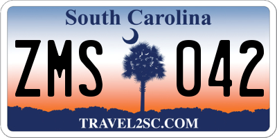 SC license plate ZMS042