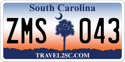 SC license plate ZMS043