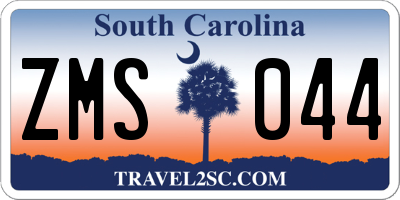 SC license plate ZMS044