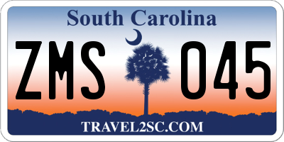 SC license plate ZMS045