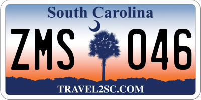 SC license plate ZMS046