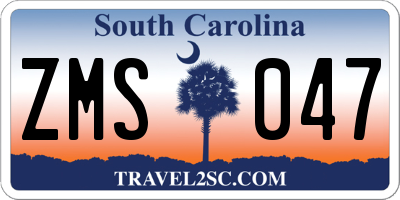 SC license plate ZMS047
