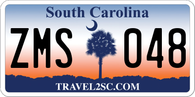 SC license plate ZMS048