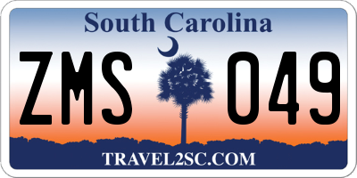 SC license plate ZMS049