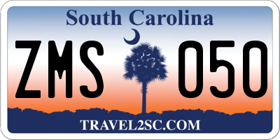 SC license plate ZMS050