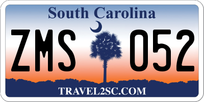 SC license plate ZMS052