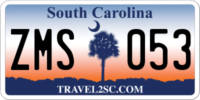 SC license plate ZMS053