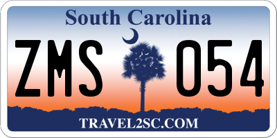 SC license plate ZMS054