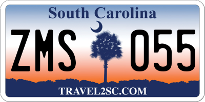 SC license plate ZMS055