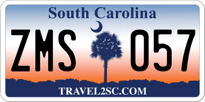 SC license plate ZMS057