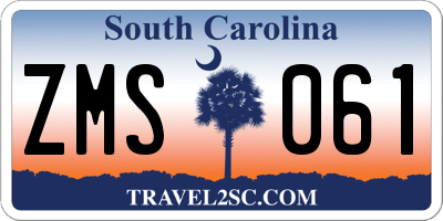 SC license plate ZMS061