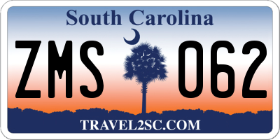 SC license plate ZMS062