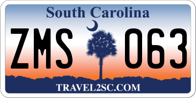 SC license plate ZMS063