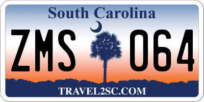 SC license plate ZMS064