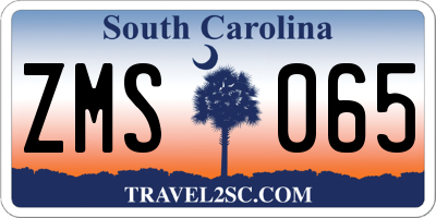 SC license plate ZMS065