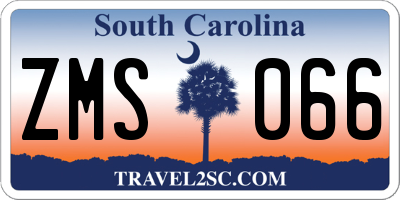 SC license plate ZMS066