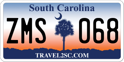 SC license plate ZMS068