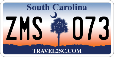 SC license plate ZMS073