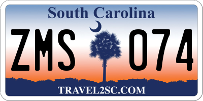 SC license plate ZMS074