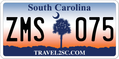 SC license plate ZMS075