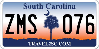 SC license plate ZMS076