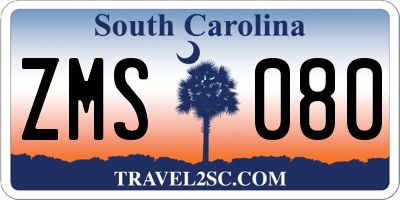 SC license plate ZMS080