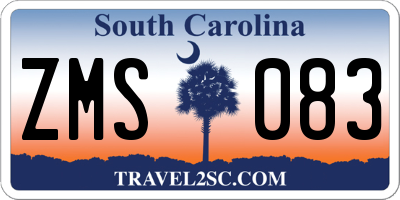 SC license plate ZMS083