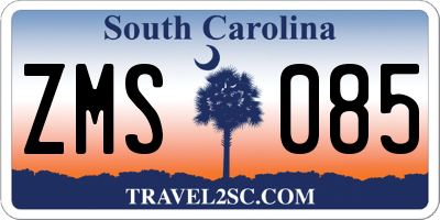 SC license plate ZMS085