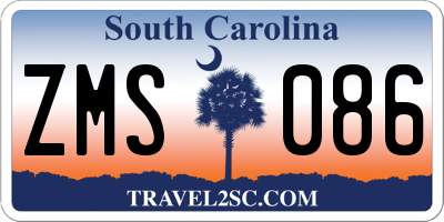 SC license plate ZMS086