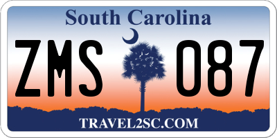 SC license plate ZMS087