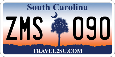 SC license plate ZMS090