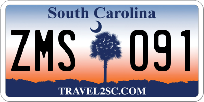 SC license plate ZMS091