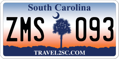 SC license plate ZMS093