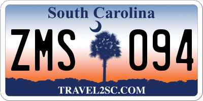 SC license plate ZMS094