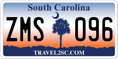 SC license plate ZMS096