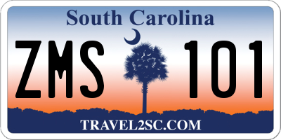 SC license plate ZMS101