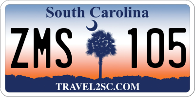 SC license plate ZMS105