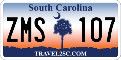 SC license plate ZMS107