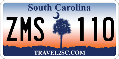SC license plate ZMS110